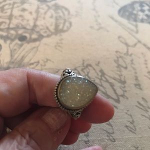 925 Snow White druzy